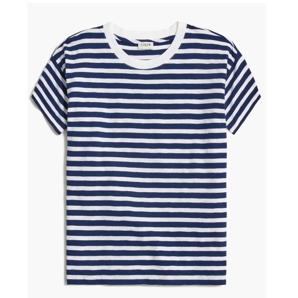 J.Crew Striped Crewneck Short Sleeve Tee Top - Picture 3 of 3